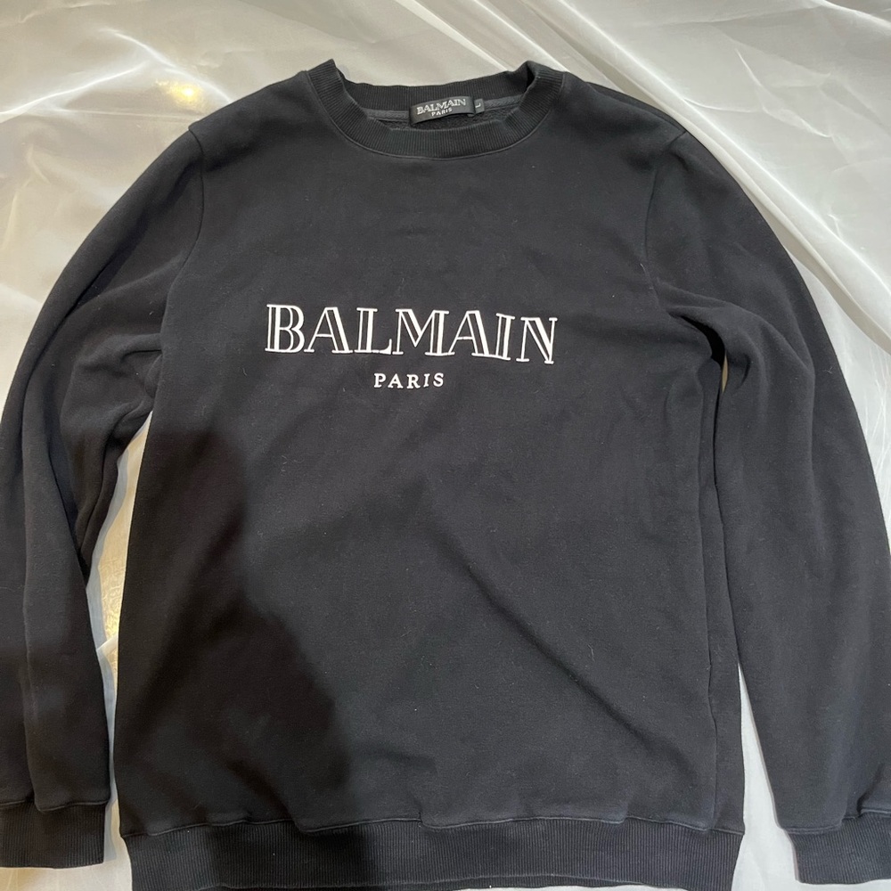 Balmain Black Crewneck Sweater for Men